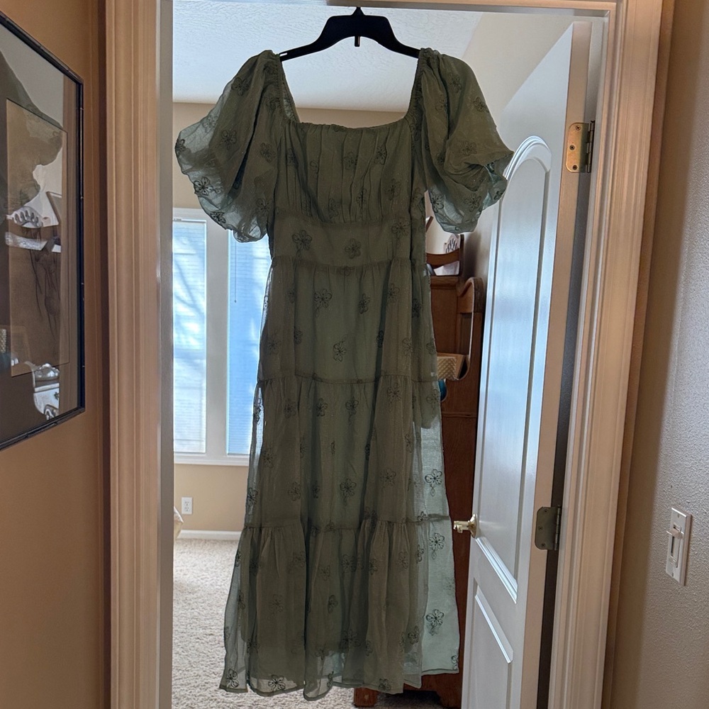 Listicle Mint Green Puff Sleeve Dress - Picture 3 of 14